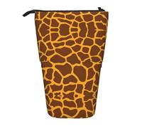 LimPac Giraffe Print Print Telescopic Pencil Case, Stand Up Stationery Bag, Retractable Pen Holder With Zipper