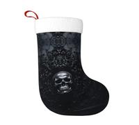 LimPac Gothic Wallpaper Skull Christmas Stockings Hanging Tree Or Fireplace, For Xmas Family Holiday Party Decorations, Black, One size