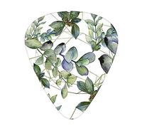 Limpac Green eucalyptus leaves, 12 pcs guitar cubes, 3 thicknesses contain 0.46mm, 0.71mm, 0.96mm, with organizer storage box