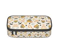 LimPac Halloween Pumpkin And Owl Large Capacity Pencil Case Bag, Zippered Pen Pouch Organizer For College Office Makeup