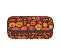 LimPac Halloween Pumpkin Large Capacity Pencil Case Bag, Zippered Pen Pouch Organizer For College Office Makeup