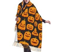 LimPac Halloween Pumpkin Patterns Women'S Scarf Pashmina Shawls, Winter Warm Large Scarf Wrap Liripoop-Printing Design, Halloween Pumpkin Patterns, One Size