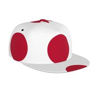 LimPac Japanese Flag Unisex Flat Brimmed Baseball Cap Adjustable Snapback Hat, Hip Hop Style for Men Women Black, Black, One size