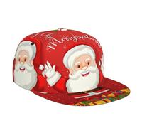 LimPac Merry Christmas. Unisex Flat Brimmed Baseball Cap Adjustable Snapback Hat, Hip Hop Style for Men Women Black, Black, One size
