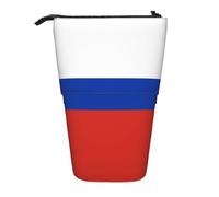 LimPac Russian Flag Print Telescopic Pencil Case, Stand Up Stationery Bag, Retractable Pen Holder With Zipper