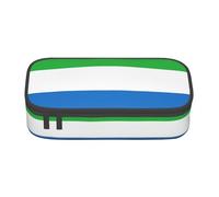 LimPac Sierra Leone Flag Large Capacity Pencil Case Bag, Zippered Pen Pouch Organizer For College Office Makeup