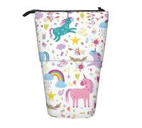 LimPac Unicorns Pink Telescopic Pen Pencil Case, PA Supplies Bag, Cute Office Makeup Organizer