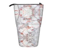 LimPac White Marble Rose Gold Telescopic Pencil Case Pencil Case, PA Supplies Bag, Cute Office Makeup Organizer