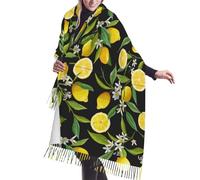 LimPac White Marble Rose Gold Women'S Scarf Pashmina Shawls, Winter Warm Large Scarf Wrap Liripoop-Printing Design, Yellow Lemon, One Size