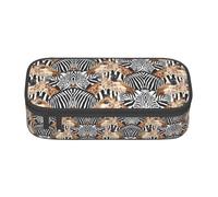LimPac Zebra And Giraffe Large Capacity Pencil Case Bag, Zippered Pen Pouch Organizer For College Office Makeup