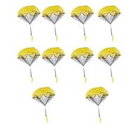 Limtula 10 Pieces Gadgets Throwing Parachute Outdoor Parachute Airborne Troops Figures Outside Flying Toy for Kids Toy for Kids