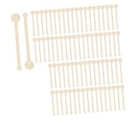 Limtula 100Pieces Practical Wood Mixing Sticks Double Ended Design Beverage Mixer Wood Texture for Professional and Home Coffee Stirrers