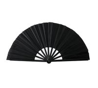 Limtula 10Inch KungFu Folding Handheld Fan with Black Ribs Design for Festivals and Artistic Presentations KungFu Fan