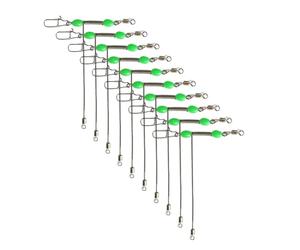 Limtula 10Pcs 3 Way T Shape Crossine Swivels with Glow Beads | Stainless Steel Connectors, Night Fishing, Enhanced Attraction for Anglers, Balanced Rigs, Effective Rigging