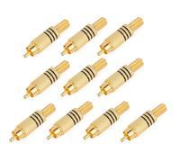 Limtula 10Pcs Gold Plated Solder Male Plug Socket Connectors, A | Heavy Duty Gold Plated Solder Sound Video Cable Adapter Connectors for Home Theater Loudspeaker Transmission