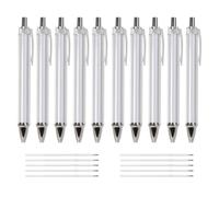 Limtula 10Pcs Retractable Ballpoint Pen for Heat Transfer Ergonomic Ballpoint Pen Blank Sublimation Pen for Full Printing Pen