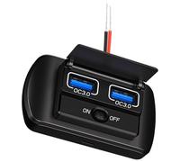 Limtula 12V USB Outlet With Power Switches Double USB/Type C Quick Charging Adapter USB Port Panel Wall Mount Car USB Socket Adapter Adapter