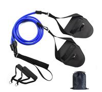 Limtula 2 in 1 Swimming Arm Training Pull Rope with Hand Paddle Swimming Elastic Rope Resistance Band Equipment Swim Tool for Improve