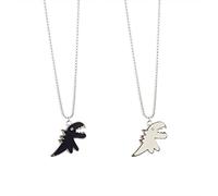 Limtula 2 Pcs Couples Dino Necklaces for Women Men Matching Best Friend Trendy Promise Chains for Teens Neck Jewelry Neck Ornaments for Women for Men