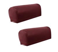 Limtula 2pcs Stretchy Fit Armrest Guards + 4 Adhesive Strips Tear Resistant PU Easy Installation For Contemporary Homes Quick Install Armrest Covers