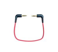 Limtula 3.5mm TRS Short Cable | Male-to-Male 90-Degree Plug Housings, 19cm / 7.5inch Red PVC Connection Cord for RODE SC7 Mic Routing in Close