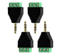 Limtula 4pcs 3.5mm Male to Screw Terminals Female Adapter for Easy Use