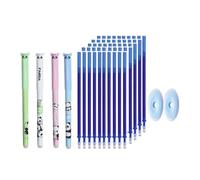 Limtula 4Pieces Cartoon Erasable Gel Pen with Refills Erasers 0.5mm Needle Tip Blue Inks Drying for Writing Journaling Erasable Pen