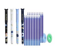 Limtula 4Pieces Cartoon Erasable Gel Pen with Refills Erasers 0.5mm Needle Tip Blue Inks Drying for Writing Journaling Erasable Pen