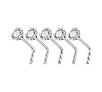 Limtula 5Pcs Fashionable Nose Piercing Jewelry Set In Alloy L Shape And Hoop With Stylish CZ Daily Casual Wear Comfortable Body Piercing Jewelry