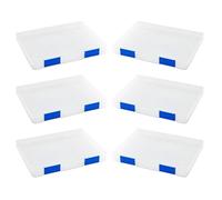 Limtula 6Pcs Clear File Box with Two Fasteners Clasps Document Organiser Container for Home School Offices File Organization Clear Box