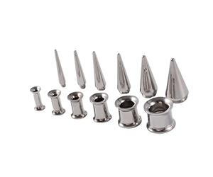 Limtula 6Pieces Ear Stretching Kit 3-10mm Ear Gauges Expander Set Body Piercing Jewelry Taper Screw Fit Tunnel Plug Tool Gauge Stretching Stainless Steel