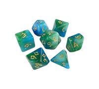 Limtula 7Pcs Polyhedral Dices Multicolored Table Game Multi-Sided Acrylic for Role Playing Game Easy to Read Polyhedral Dices Set