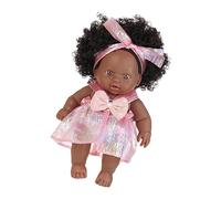 Limtula 8in Soft Vinyls Black Baby Dolls Life Like Reborns Toy Figure Easy Carrying for Everyday Comforting Child Parenting Game Reborns Doll