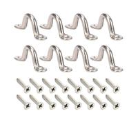 Limtula 8pcs / 10pcs Tie Down Anchors Point for Kayak Canoe Rigging 316 Stainless Tie Down Eye Straps with Screws Boat Top Pad Eye Marine Fixed Door Pull Latches