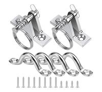 Limtula 8pcs / 10pcs Tie Down Anchors Point for Kayak Canoe Rigging 316 Stainless Tie Down Eye Straps with Screws Boat Top Pad Eye Marine Fixed Door Pull Latches