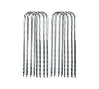 Limtula 8Pieces Heavy Type Tent Dowels U Shape Rust Resistant Tent Hoofs Metal Stakes Metal Texture Suitable for Ground Fixing Multiple Scene Backs