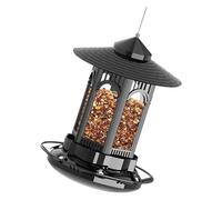 Limtula ABS Hanging Bird Feeder with Viewing Window Holds Wild Bird Food for Outdoor Observation Clear Feeder