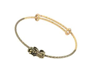 Limtula Aged Two Tone Brass with Push Pull Opening, Adjustable Open Bangle for Vintage Chinese Inspired Outfits Retro Wrist Cuff Accessory East Inspired Jewelry Light Metal Wrist Accent Outfit Layer