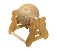 Limtula And Safe Sisal Rope Rotating Scratcher Ball Toy for Pet Rabbits and Ferrets with NonTipping Base Post Pet Sisal Scratcher Post Toy
