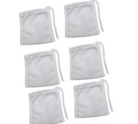 Limtula Aquarium Filter Media Bags Set of 6, Small Drawstring White Mesh Bags for Aquarium Filtration, 4 X 3 in Media Holder Pouches Filter Bag Aquatic Bag Drawstring Mesh Holder Small White
