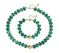 Limtula Beaded Jewelry Set, Matching Necklace Pair with Adjustable Chain for Vacation Dressing and Party Outfits Necklace Set Resin Bead Jewelry Adjustable Chain Coordinated Accessories Look