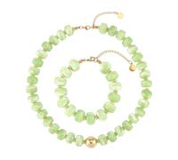 Limtula Beaded Jewelry Set, Matching Necklace Pair with Adjustable Chain for Vacation Dressing and Party Outfits Necklace Set Resin Bead Jewelry Adjustable Chain Coordinated Accessories Look