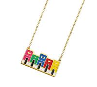 Limtula Beautifully Designed Lightweight Necklace Depicting Traditional Puerto Rican Architecture in Stainless Steel Ethnic Home Neckchain