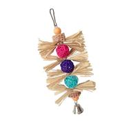 Limtula Bird Chew Toy Chewing Braided Corn Bract for Small Pet Budgies Squirrels Timothy Swing Rattan Balls Bird