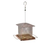 Limtula Bird Feeder for Garden Bird Watchers | Metal Outdoor Feeder with Visible Mesh Sides, Tray Base and Perch Rest for Daily Feeding