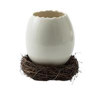 Limtula Ceramic Dessert Bowl Eggshell Form Serving Piece for Fruit Salad Home Table Display Accent Centerpiece Eggshell Bowl Ceramic Server White Decor Centerpiece Fruit Dessert Tabletop Display