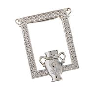 Limtula Clavicle Chain Brooch for Daily Wear, Silver Tone Frame Vase Designing, Vintage Carved Floral Neckchain for Gifting Vintage Necklace
