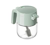 Limtula Clear Glass Salt Dispenser with Ergonomic Spoon Seasoning Container Efficient Cooking Accessory Kitchen Gadget PP Glass Spices Storage Jar