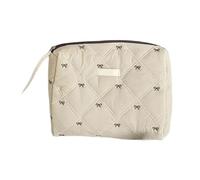Limtula Compact Travel Friendly Makeup Bag with Bows Handle Multi Compartment Cosmetic Bag Storage Organized for Daily Storage Bows Design Makeup Organized