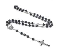 Limtula Crosses Pendant Necklace for Men Women Gothic Accessories Neck Beaded Black/White Chain Collarbone Chain Charm Religious Symbol Pendant Gothic Necklace